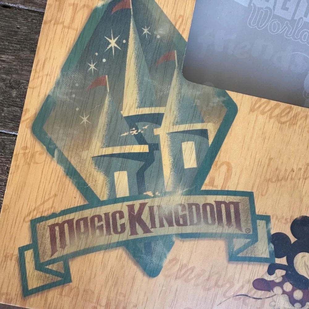 Walt‎ Disney World Photo Frame Wood MCM Epcot Magic Kingdom Animal MGM Studios